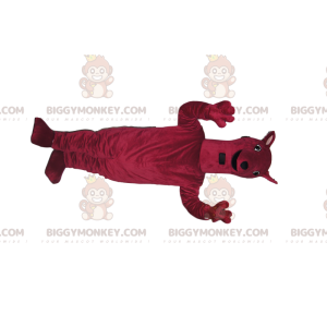 BIGGYMONKEY™ costume mascotte molto allegro cagnolino fucsia.
