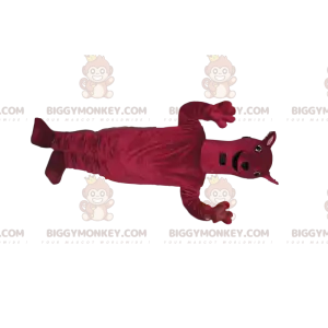 Kostým maskota BIGGYMONKEY™ velmi veselý fuchsiový velký pes.