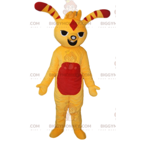 Yellow and red fun creature BIGGYMONKEY™ mascot costume.