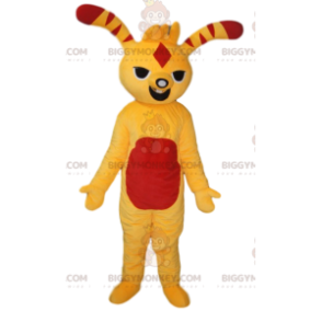 Yellow and red fun creature BIGGYMONKEY™ mascot costume.