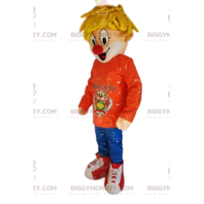 Blond Boy Clown Nose BIGGYMONKEY™ Mascot Costume -
