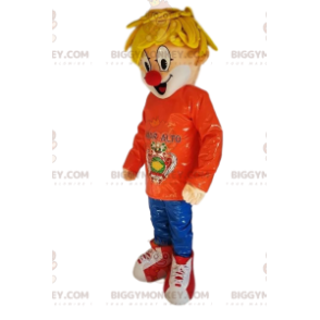 Vaalea Boy Clown Nose BIGGYMONKEY™ maskottiasu - Sirkuksen maskotit - BIGGYMONKEY_013146 - BiggyMonkey.com