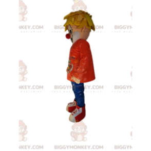Blond Boy Clown Nose BIGGYMONKEY™ Mascot Costume –