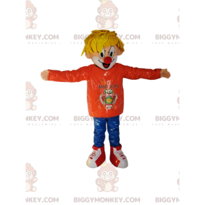 Disfraz de mascota BIGGYMONKEY™ de nariz de payaso rubio -