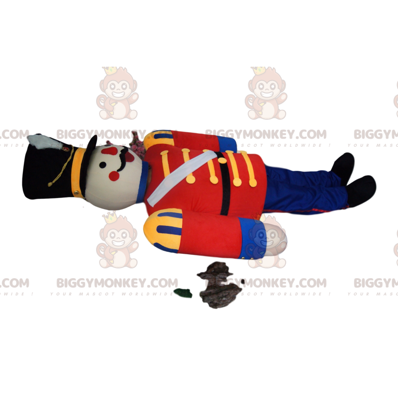Στολή μασκότ Soldier BIGGYMONKEY™ με κόκκινο σακάκι και μεγάλο μαύρο καπέλο - Ανθρώπινες Μασκότ - BiggyMonkey.com