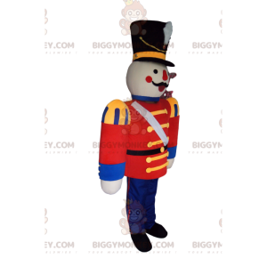 Traje de mascote de soldado BIGGYMONKEY™ com jaqueta vermelha e