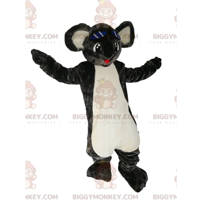 Maskotka BIGGYMONKEY™ z szarego koali z szerokim uśmiechem. Maskotka BIGGYMONKEY™ z szarego koali z szerokim uśmiechem.