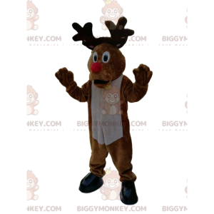 Disfraz de mascota BIGGYMONKEY™ de un reno cómico con una gran