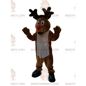 Στολή μασκότ BIGGYMONKEY™ ενός κωμικού τάρανδου με μεγάλη