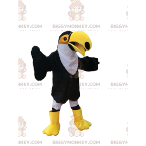BIGGYMONKEY™ Mascot Costume of Black and White Toucan with Big