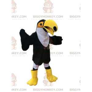 Costume de mascotte BIGGYMONKEY™ de toucan noir et blanc avec