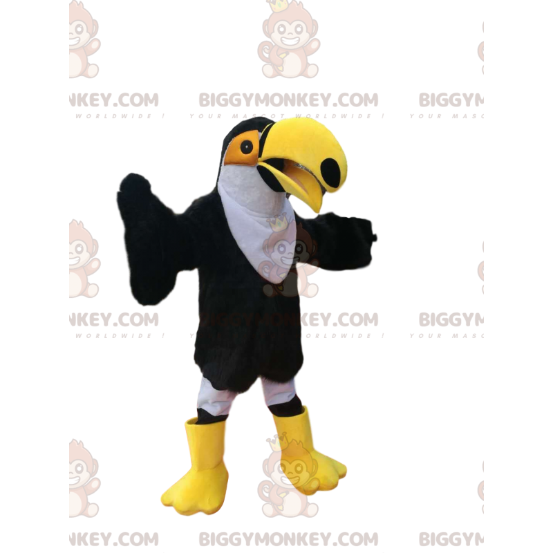 BIGGYMONKEY™ Costume da mascotte di Tucano bianco e nero con BIGGYMONKEY™ Costume da mascotte di Tucano bianco e nero con