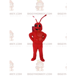 Κόκκινη στολή μασκότ BIGGYMONKEY™ μυρμηγκιού. στολή μυρμηγκιού