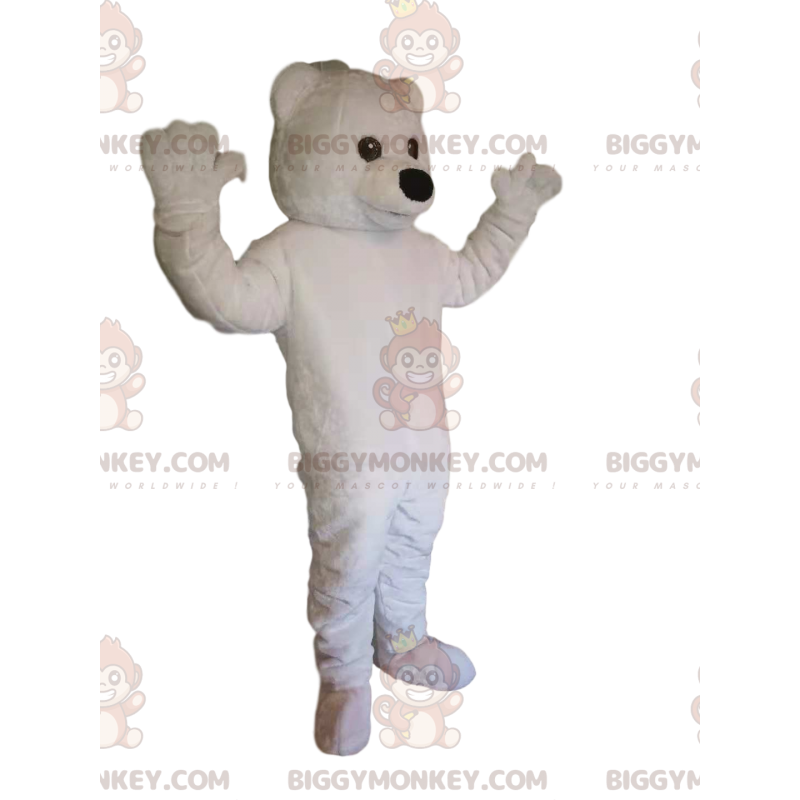 Mycket vaken isbjörn BIGGYMONKEY™ maskotdräkt. Vitbjörnsdräkt - Mycket vaken isbjörn BIGGYMONKEY™ maskotdräkt. Vitbjörnsdräkt -