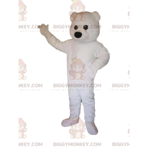 Very Awake Polar Bear BIGGYMONKEY™ Mascot Costume. White bear