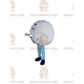 Sehr glückliches Golfball-BIGGYMONKEY™-Maskottchen-Kostüm.