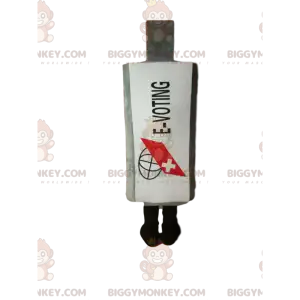 Valkoinen lääkepullo BIGGYMONKEY™ maskottiasu. White Flask -asu