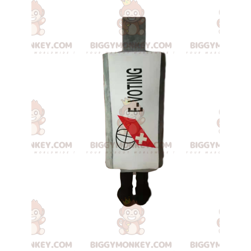 Hvid medicinflaske BIGGYMONKEY™ maskotkostume. Hvid kolbe Hvid medicinflaske BIGGYMONKEY™ maskotkostume. Hvid kolbe