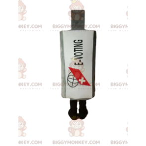 White medicine bottle BIGGYMONKEY™ mascot costume. White Flask