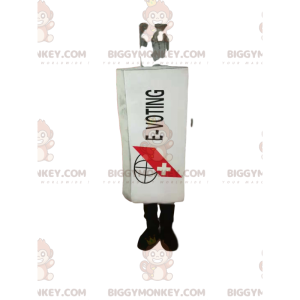 Valkoinen lääkepullo BIGGYMONKEY™ maskottiasu. White Flask -asu - Pullon maskotit - BIGGYMONKEY_013167 - BiggyMonkey.com