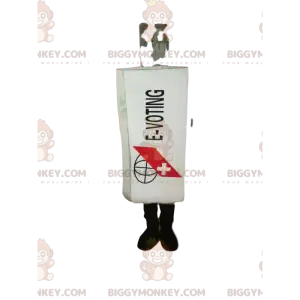 Valkoinen lääkepullo BIGGYMONKEY™ maskottiasu. White Flask -asu