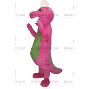  Fuksia ja vihreä sarjakuvadinosauruksen BIGGYMONKEY™ maskottiasu. dinosaurus puku - Dinosaurusten maskotit - BiggyMonkey.com