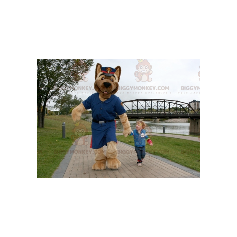 BIGGYMONKEY™ Mascot Costume Brown Dog In Police Uniform –