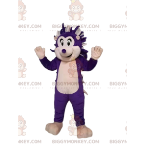 Στολή μασκότ BIGGYMONKEY™ με μωβ και λευκό σκαντζόχοιρο. στολή