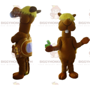 Camel BIGGYMONKEY™ maskottiasu röyhelöillä. kamelin puku - Viidakon eläimet - BIGGYMONKEY_013173 - BiggyMonkey.com