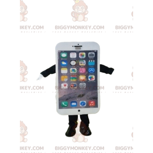 Vit Smart Phone BIGGYMONKEY™ maskotdräkt. - BiggyMonkey maskot