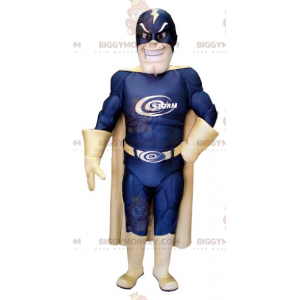 Στολή μασκότ Superhero BIGGYMONKEY™ με μπλε και χρυσό κοστούμι - Μασκότ υπερήρωα - BIGGYMONKEY_01550 - BiggyMonkey.com