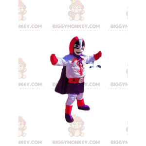 Στολή μασκότ Superhero BIGGYMONKEY™ με μωβ και κόκκινο στολή - Μασκότ υπερήρωα - BIGGYMONKEY_013179 - BiggyMonkey.com