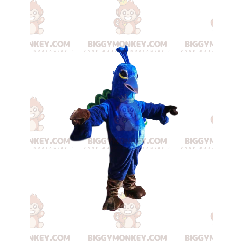 Costume de mascotte BIGGYMONKEY™ de paon bleu et vert Costume de mascotte BIGGYMONKEY™ de paon bleu et vert