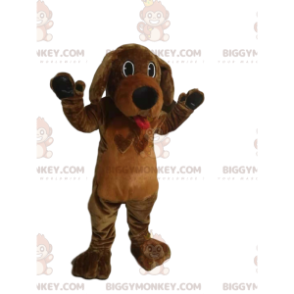 BIGGYMONKEY™ Brown Dog Sticking Out Tongue Mascot Costume. dog