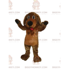 BIGGYMONKEY™ Brown Dog Sticking Out Tongue Mascot Costume. dog