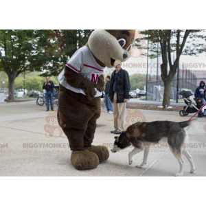 Bruin en beige Groundhog Beaver BIGGYMONKEY™ mascottekostuum -