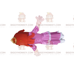 Prinzessin BIGGYMONKEY™ Maskottchenkostüm mit rosafarbenem