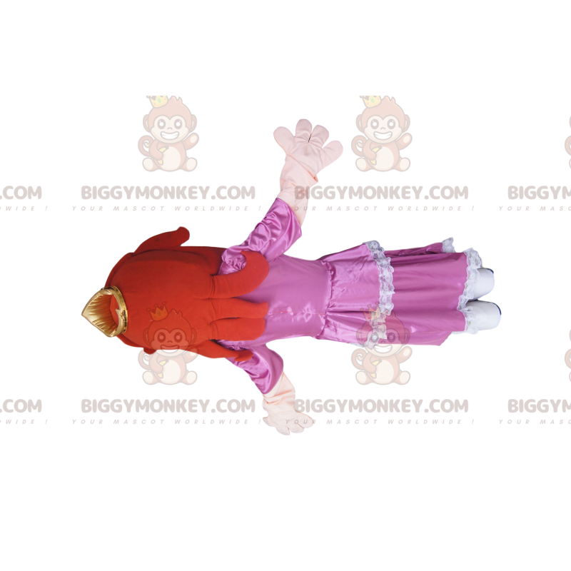 Princess BIGGYMONKEY™ mascot costume, with pink satin dress. - Princess BIGGYMONKEY™ mascot costume, with pink satin dress. -
