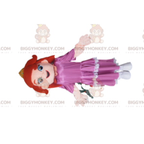 Prinzessin BIGGYMONKEY™ Maskottchenkostüm mit rosafarbenem