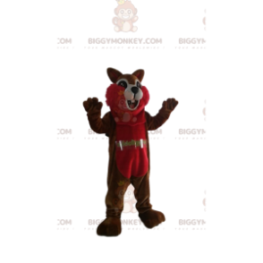 BIGGYMONKEY™ Μασκότ Κοστούμι καφέ και κόκκινος σκίουρος με