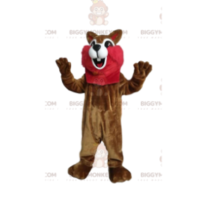 Traje de Mascote BIGGYMONKEY™ Esquilo Marrom e Vermelho com