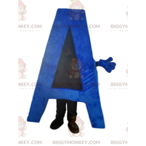 Μπλε Γράμμα A BIGGYMONKEY™ μασκότ στολή. Γράμμα Α Κοστούμι -
