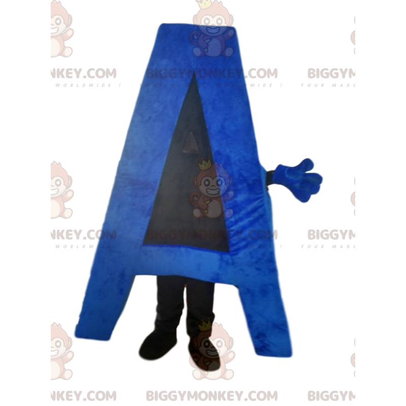 Blue Letter A BIGGYMONKEY™ Mascot Costume. Letter A Costume -