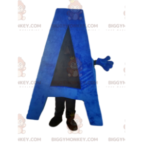 Traje de mascote de letra azul A BIGGYMONKEY™. Traje da letra A
