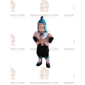 BIGGYMONKEY™ Ρωμαϊκή στολή μασκότ πολεμιστή με μπλε κράνος και