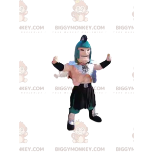 BIGGYMONKEY™ Ρωμαϊκή στολή μασκότ πολεμιστή με μπλε κράνος και