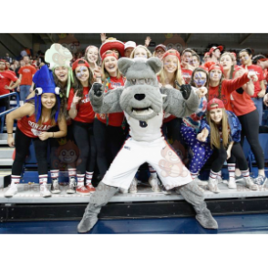 BIGGYMONKEY™ Gray Bulldog Dog Mascot Costume In Sportswear –