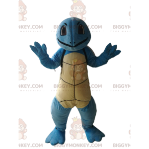 Disfraz de mascota tortuga azul sonriente BIGGYMONKEY™. disfraz