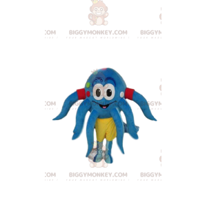 Heel grappig BIGGYMONKEY™ mascottekostuum met blauwe octopus.