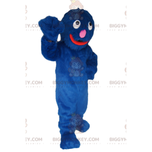 Costume de mascotte BIGGYMONKEY™ de monstre bleu très souriant!